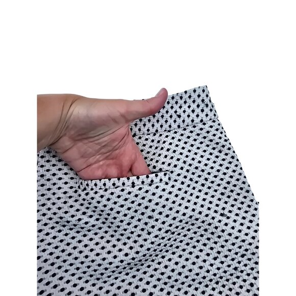 Black & White Textured High-Waisted Scalloped Hem Shorts Size 8 Elle Brand - Picture 5 of 5